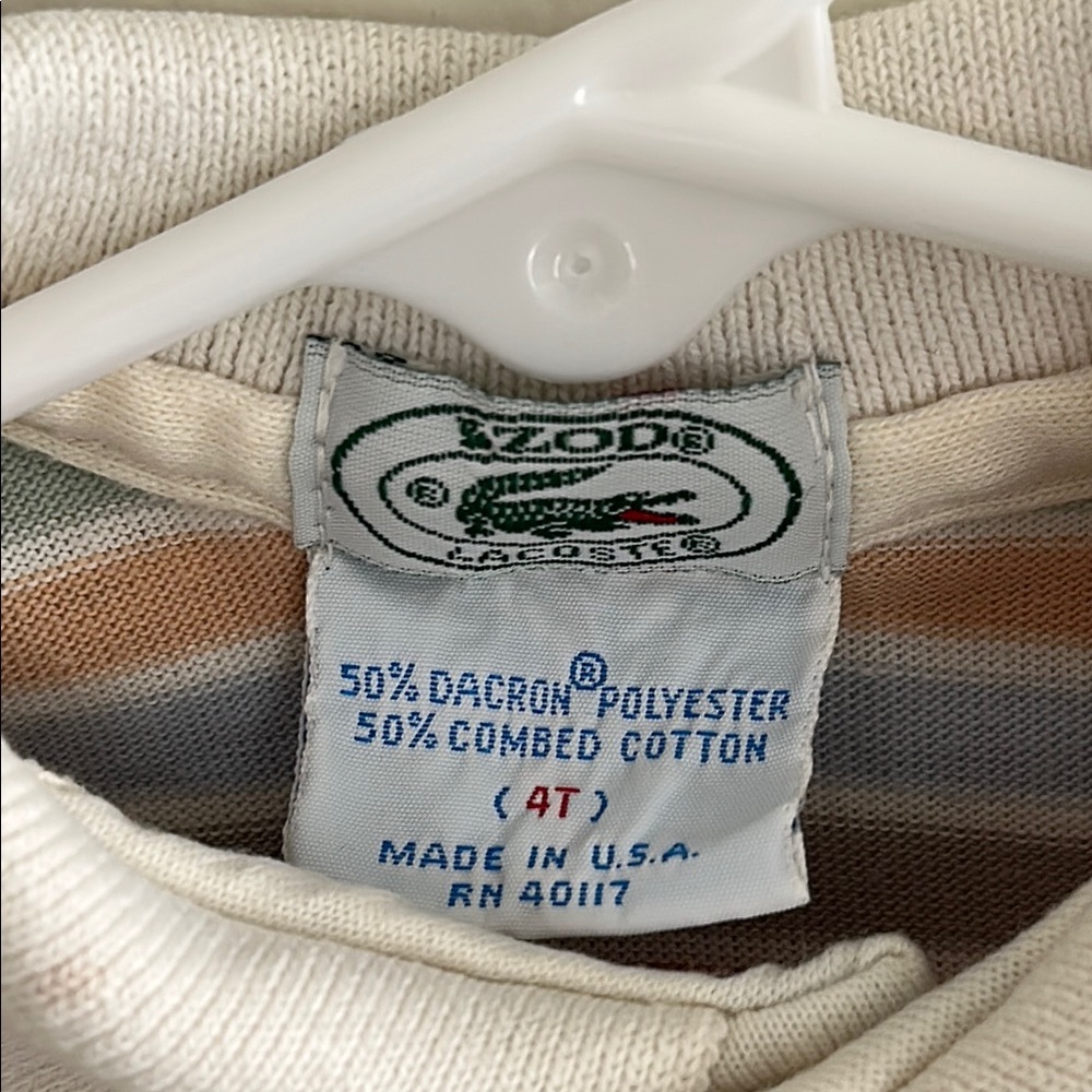 VINTAGE Lacoste Kids Striped Polo Shirt - Multicolor - Picture 3 of 6